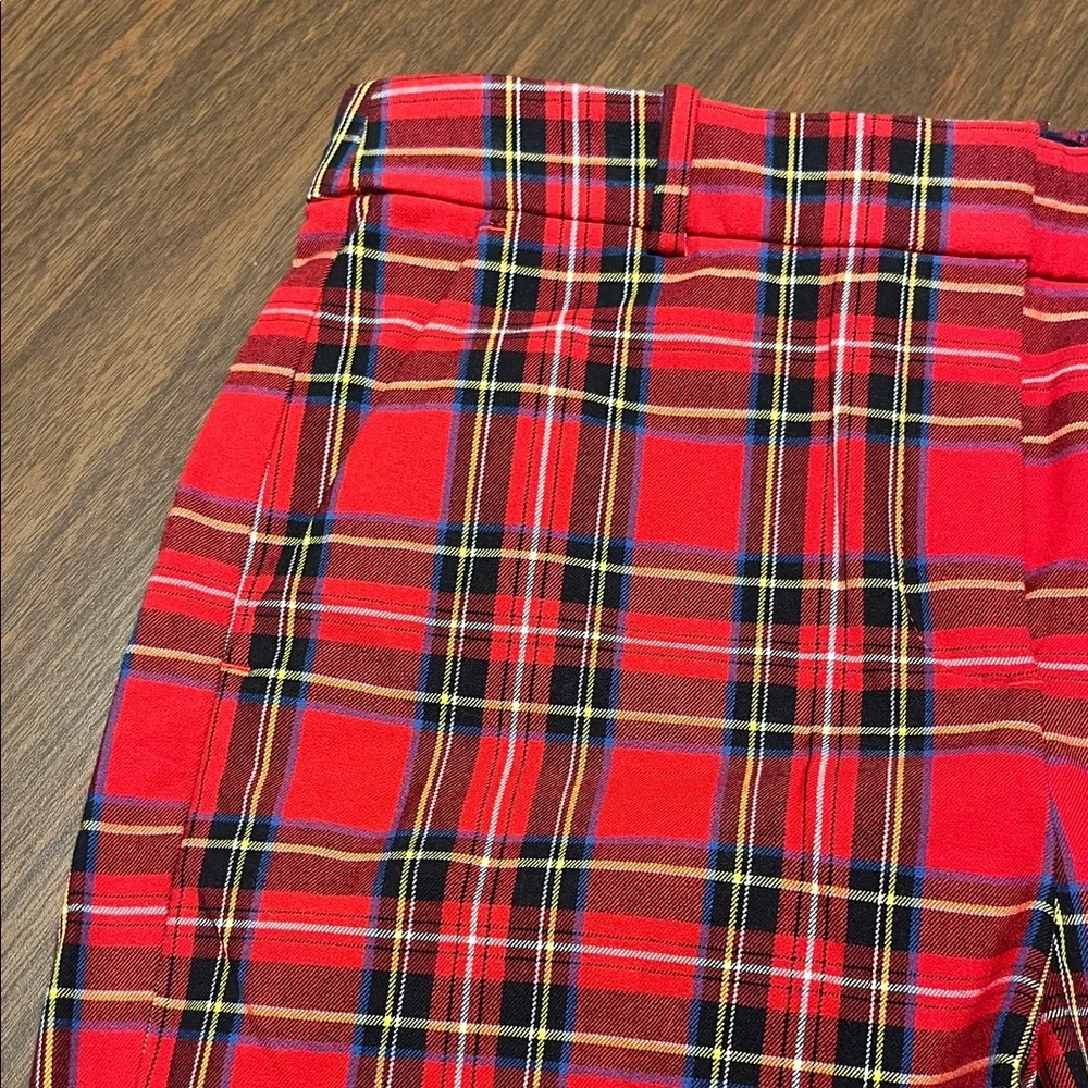 J Crew red plaid Kallie pants, size 8, NWT‎